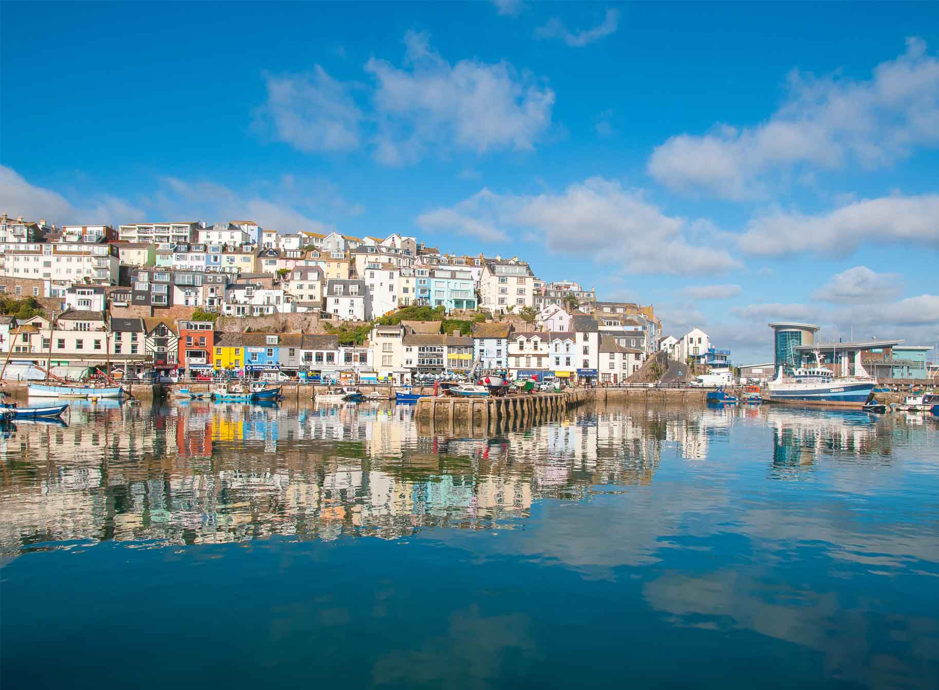 Brixham harbour near the top south Devon beaches