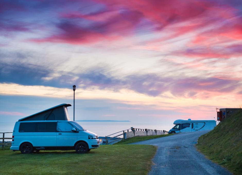 Woolacombe Sands caravan park overlooking Woolacombe beach