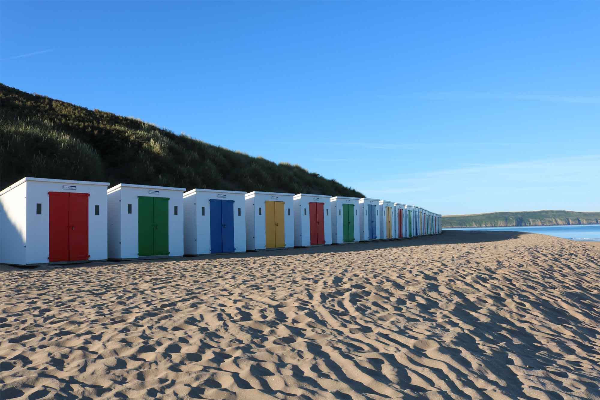 Woolacombe with its famous beach huts