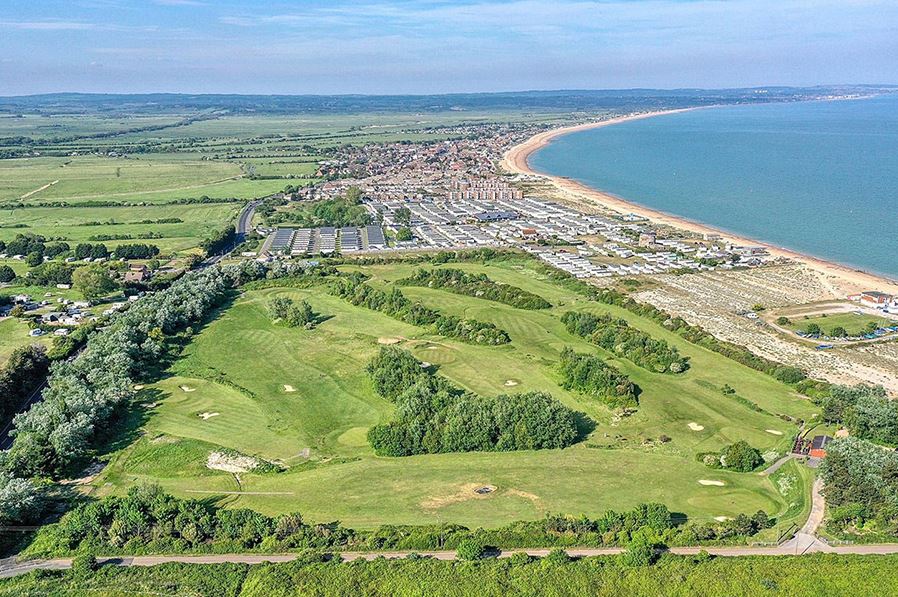 Pevensey Bay Holiday Park looking down