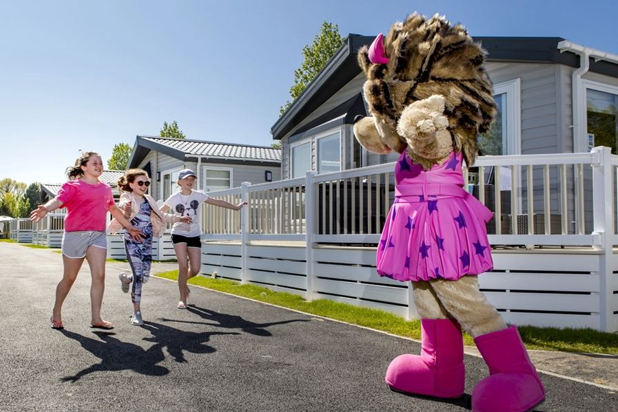 Person dressed in a character suit at Birchington Vale Holiday Park  in Kent