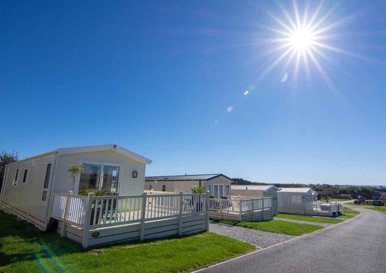 A Row of Holiday Homes on a Cornish Family Holiday Park near Bude