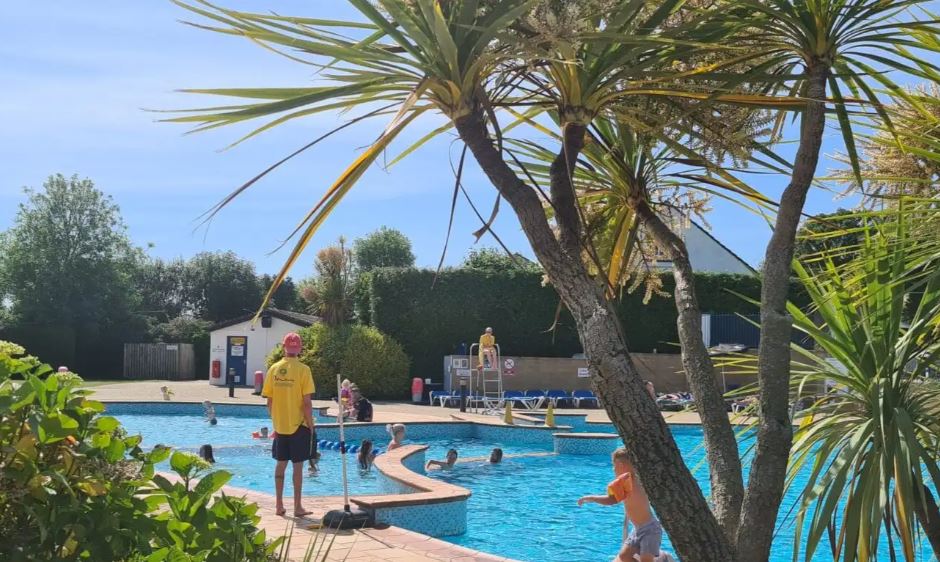 People Enjoying their Holiday Around a Life Guarded Pool on a Cornish Holiday Park