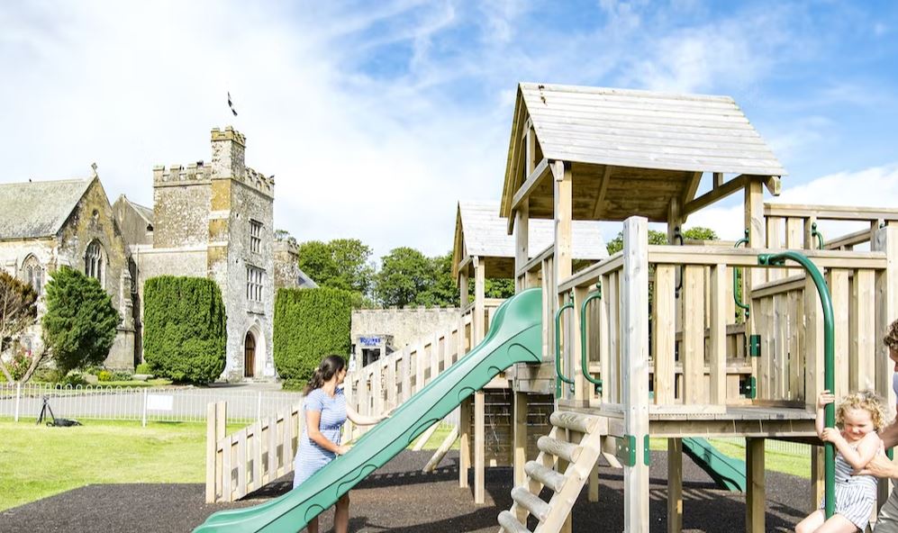 A Family at the Play Area on a Cornwall Holiday Park