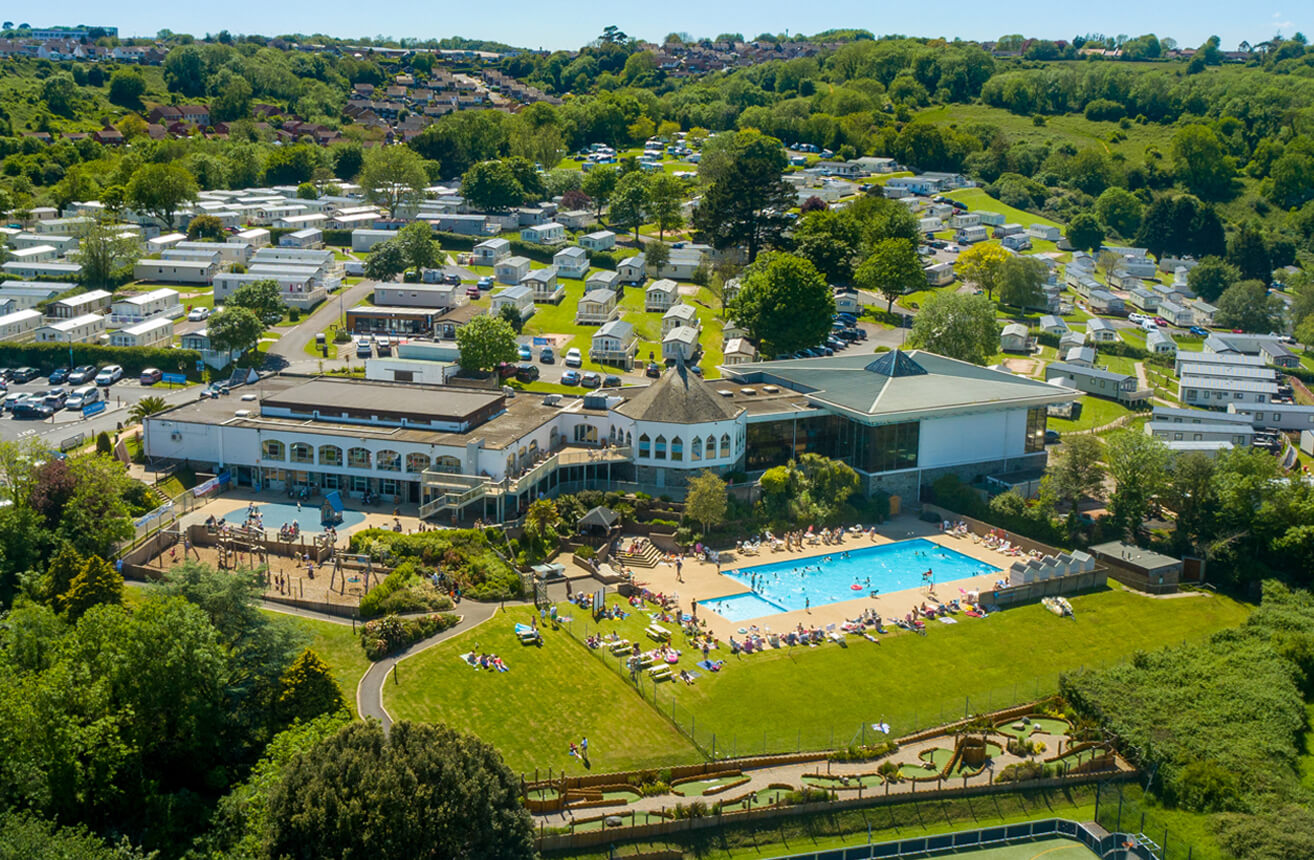 An Arial View of Devon Bay Holiday Park in Paignton along the Coastline
