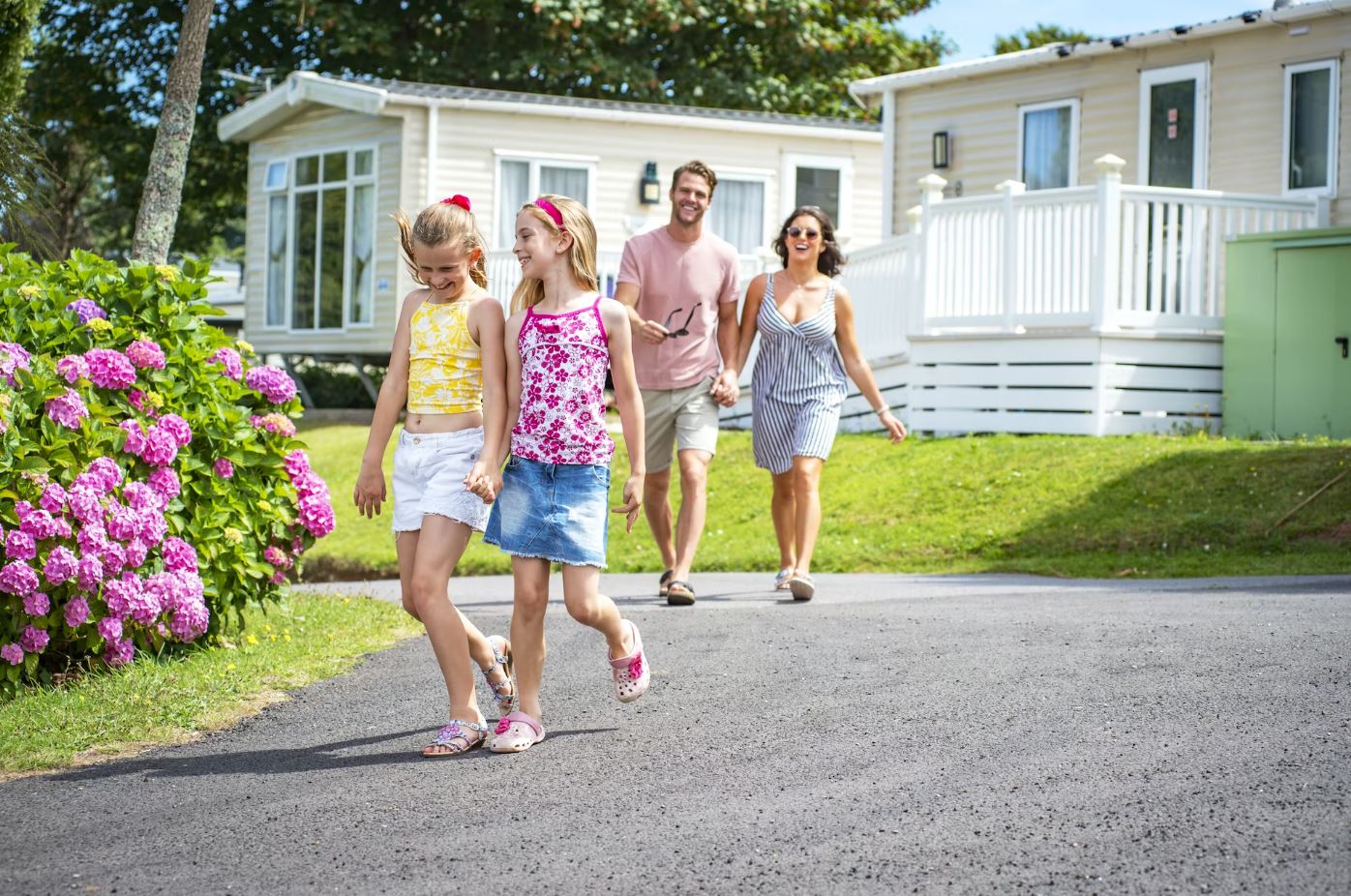 Brixham Holiday Park With Beautiful Flowers and Holiday Homes