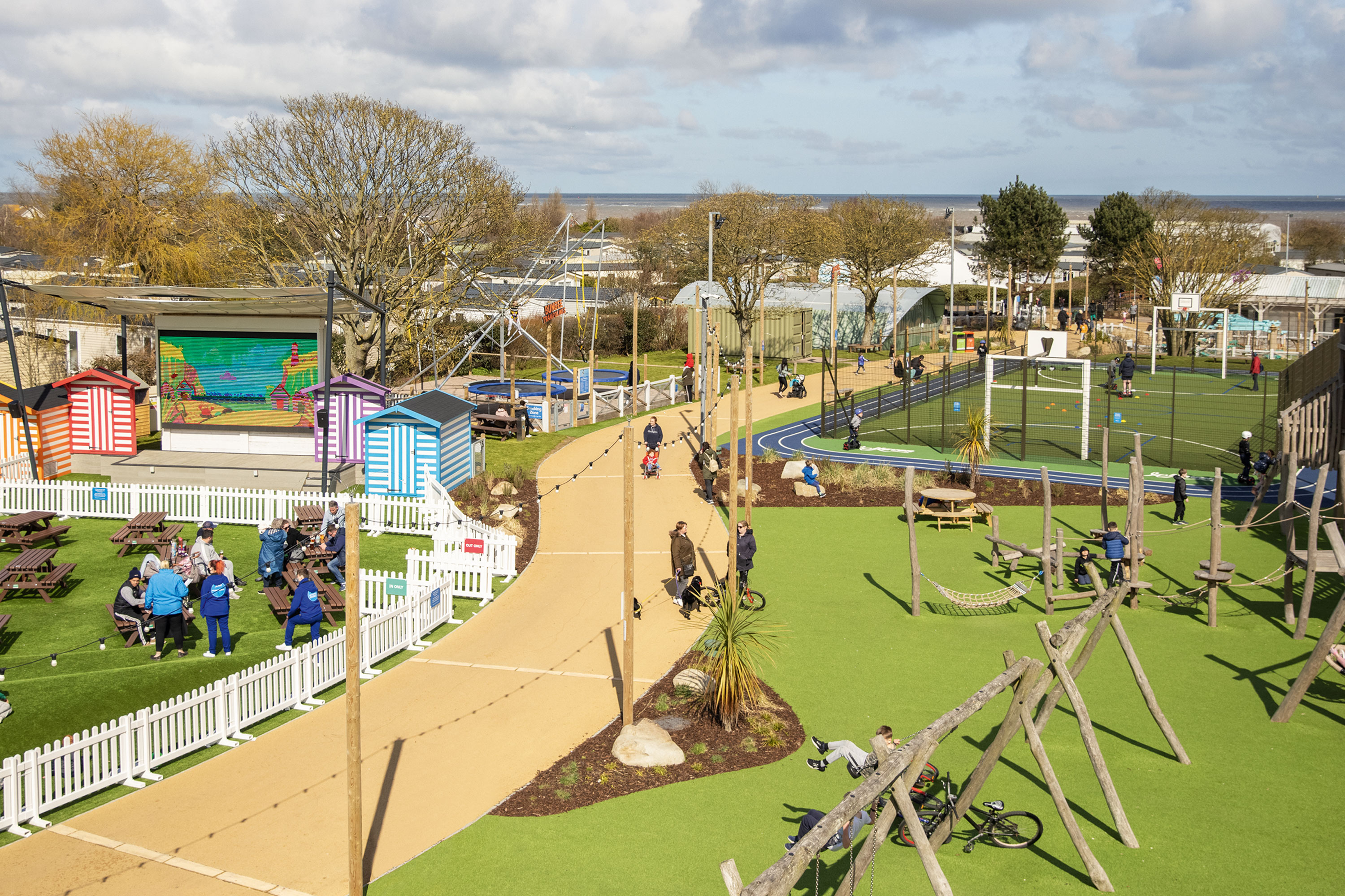 A View of the Adventure Village at Caister-On-Sea Holiday Park in Great Yarmouth
