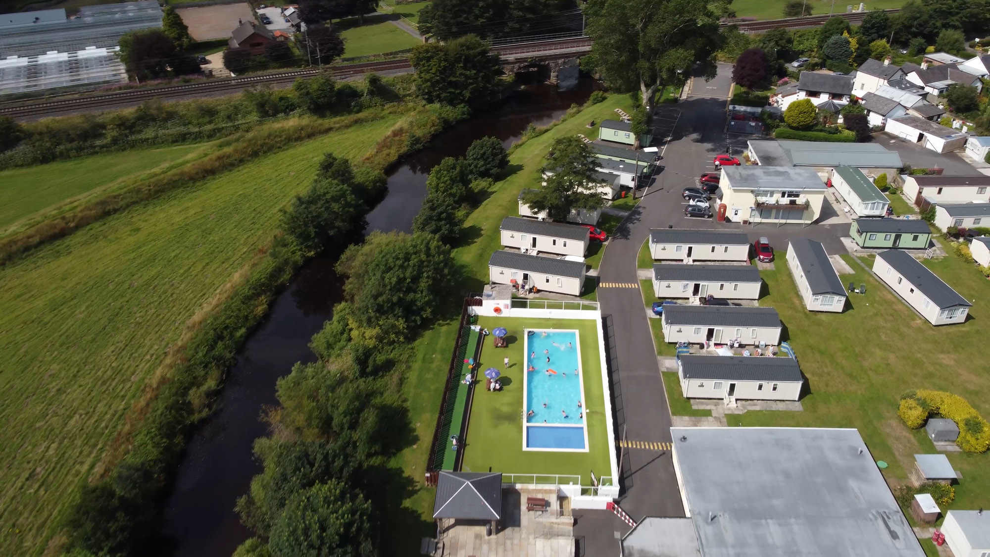 A Holiday Park near Blackpool next to a River with a Outdoor Heated Pool