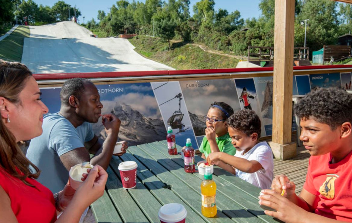 Warmwell holiday park with its dry ski slope