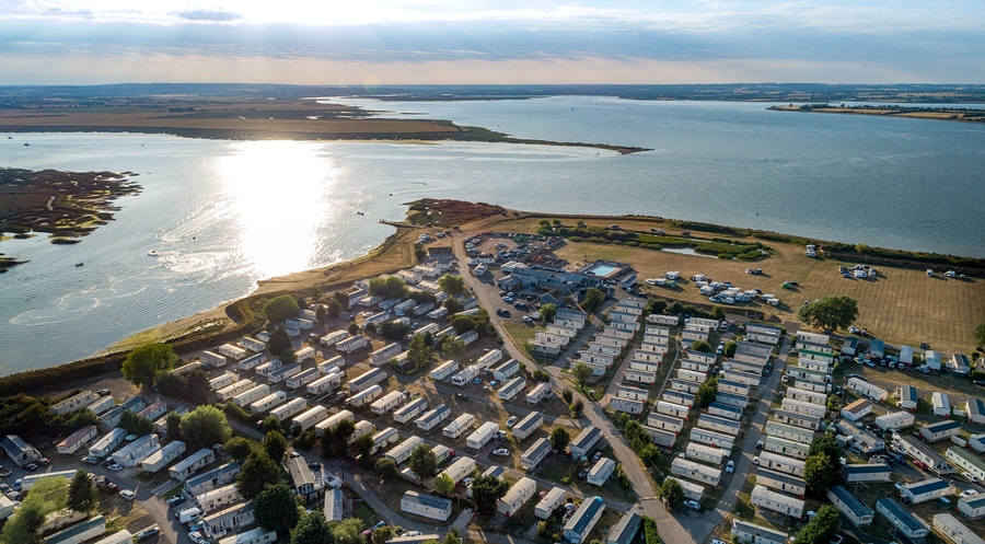 Holiday Park and surrounding countryside in Essex taken from the air