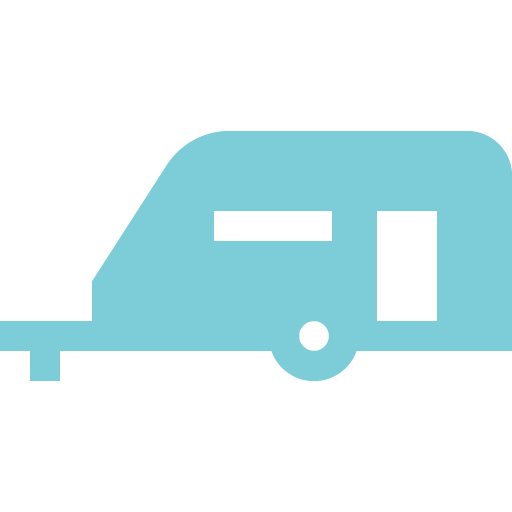 Blue coloured caravan icon