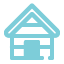 Blue coloured lodge icon