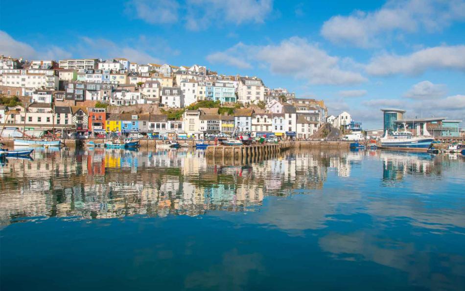 Brixham harbour near the top south Devon beaches