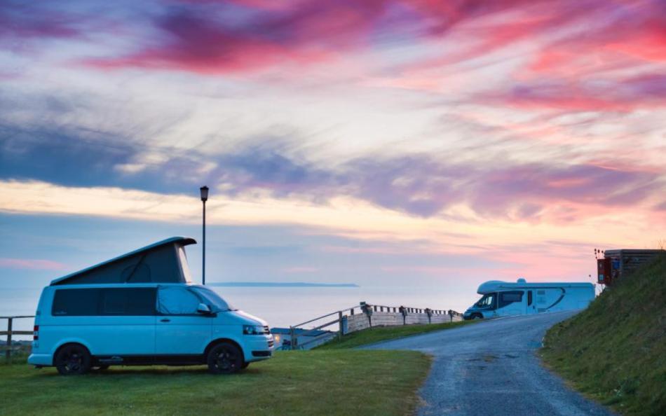 Woolacombe Sands caravan park overlooking Woolacombe beach