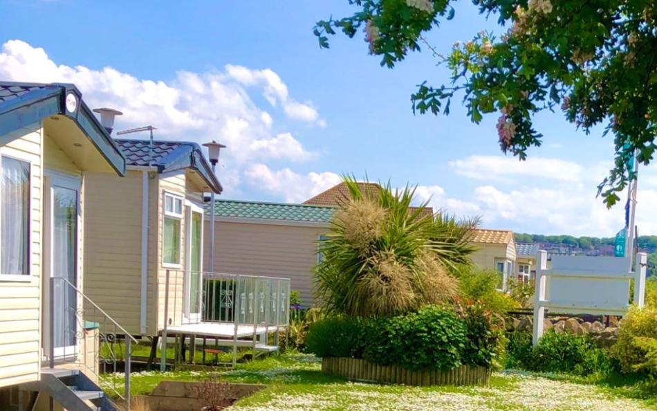 A row of Holiday homes on a beautiful sunny day