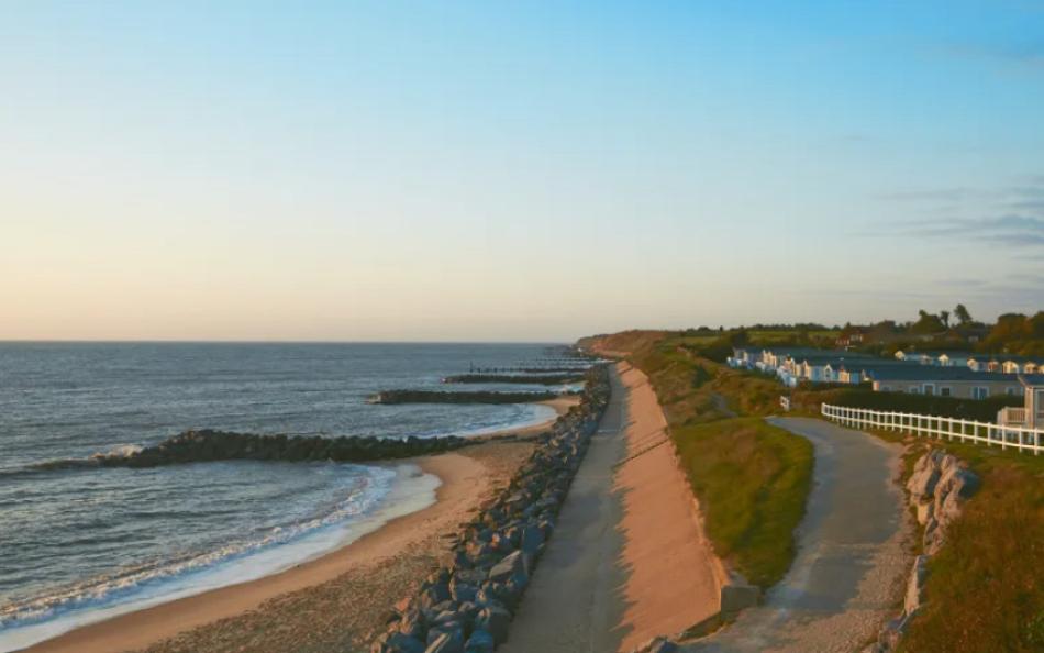 Aview of Hopton Holiday Village for Norfolk caravan holidays by the  beach and sea