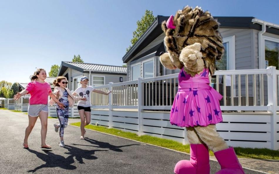 Person dressed in a character suit at Birchington Vale Holiday Park  in Kent