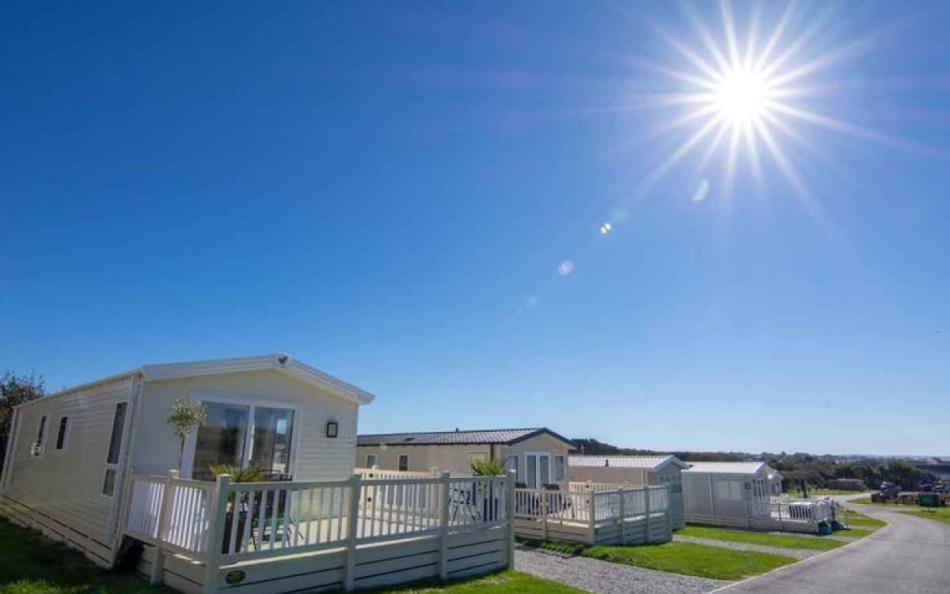 A Row of Holiday Homes on a Cornish Family Holiday Park near Bude