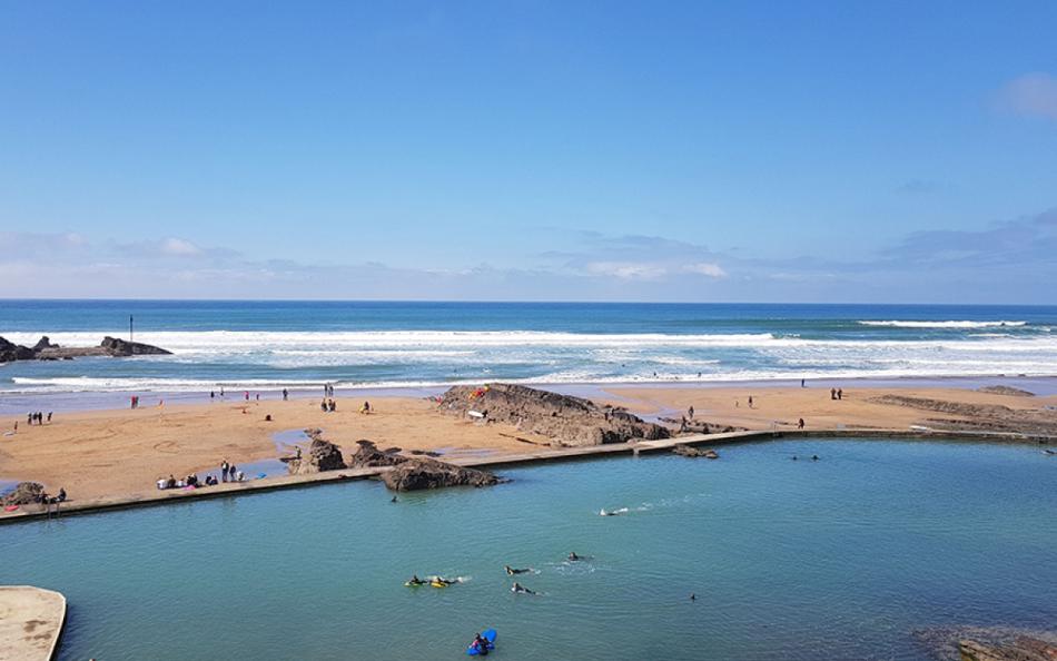 The Sea Pool at Bude with the Atlantic Ocean in the Background