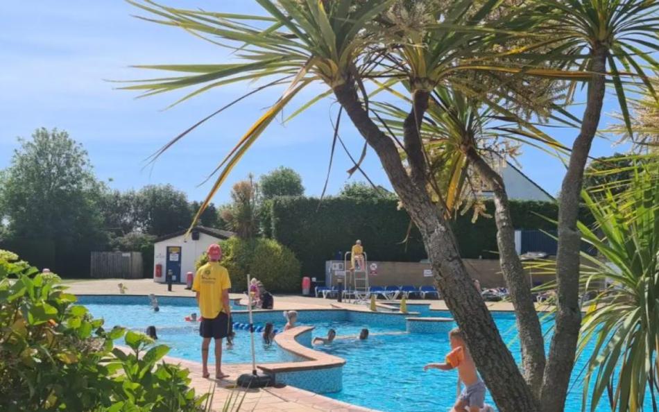People Enjoying their Holiday Around a Life Guarded Pool on a Cornish Holiday Park