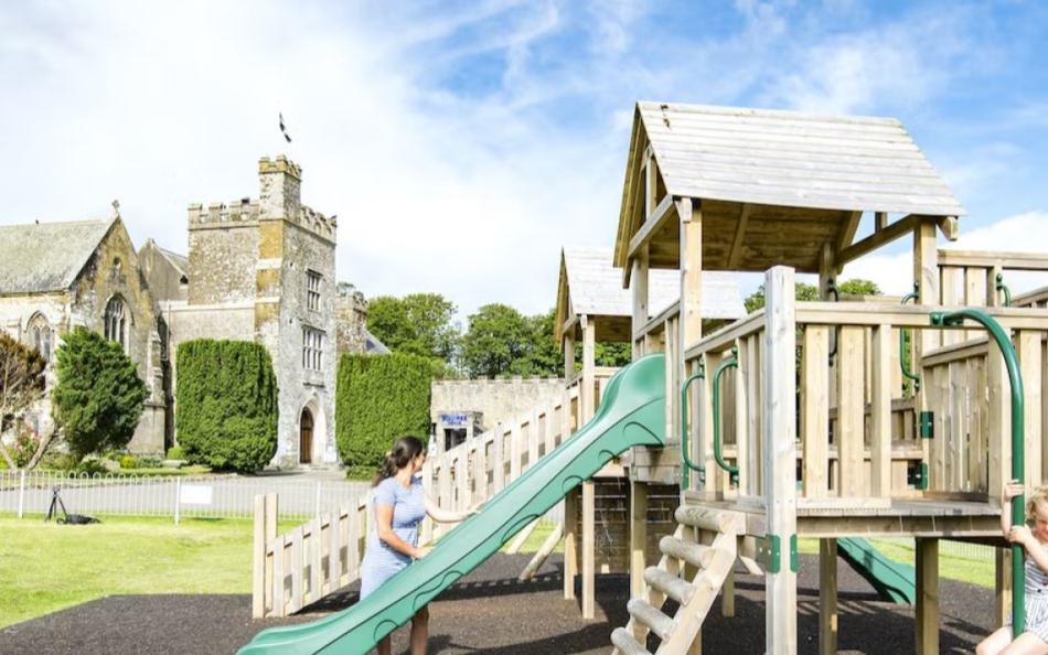 A Family at the Play Area on a Cornwall Holiday Park