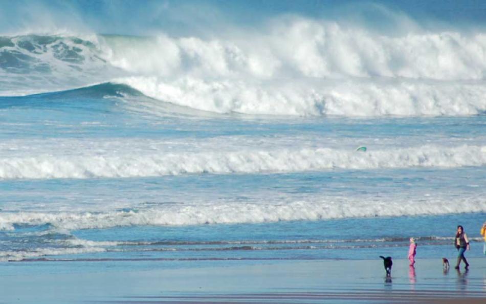 Many People Surfing at Croyde Beach in North Devon