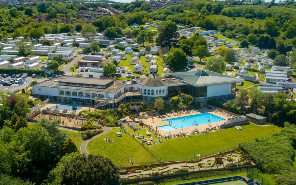 An Arial View of Devon Bay Holiday Park in Paignton along the Coastline