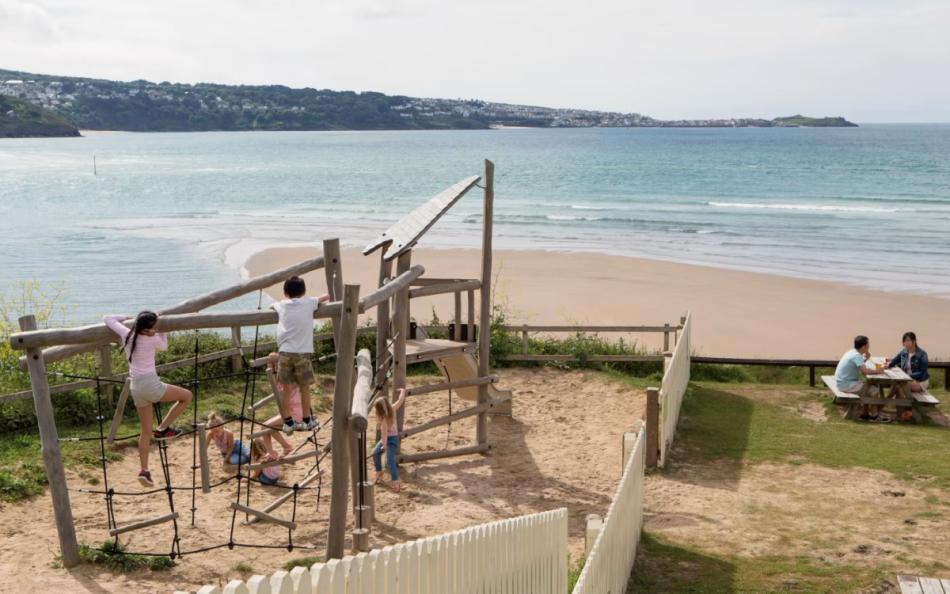 A View of St Ives Bay and holiday parks in st ives