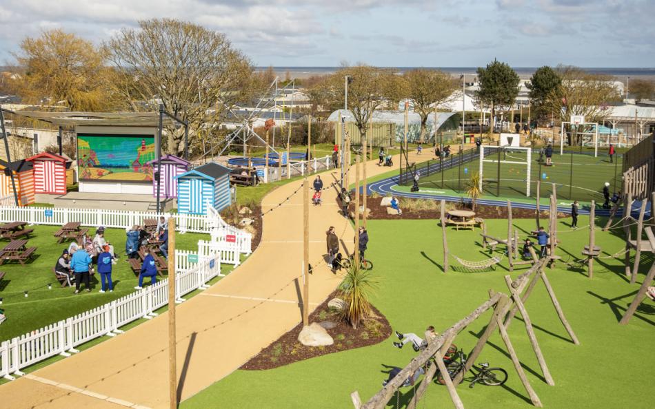 A View of the Adventure Village at Caister-On-Sea Holiday Park in Great Yarmouth