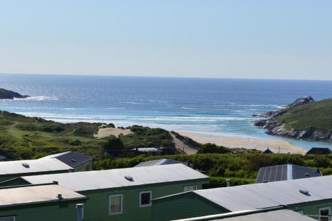 holiday park overlooking Crantock Beach