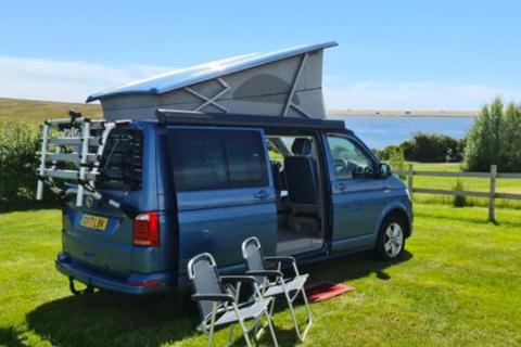 camper vans and touring caravans park near Weymouth in Dorset
