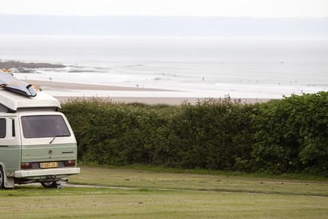 camping pitches and touring pitches in Devon at Ruda Holiday Park