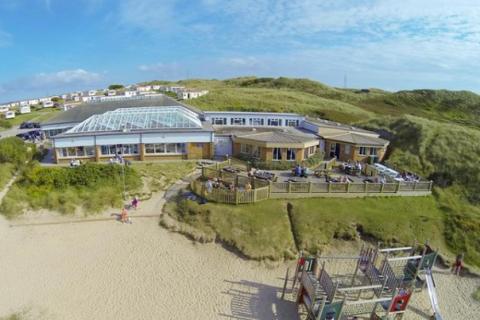 St Ives Bay Holiday Park entertainment venue overlooking the beach