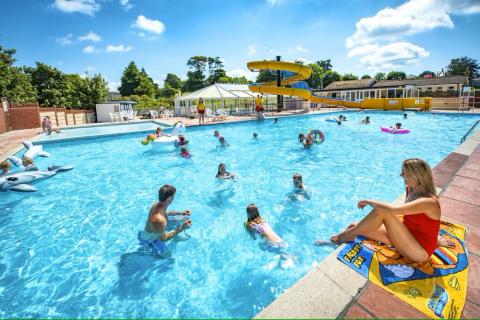 outdoor swimming pool at Trelawne Manor Holiday Park