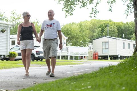 lodges and caravans at Cresswell Towers Holiday Park