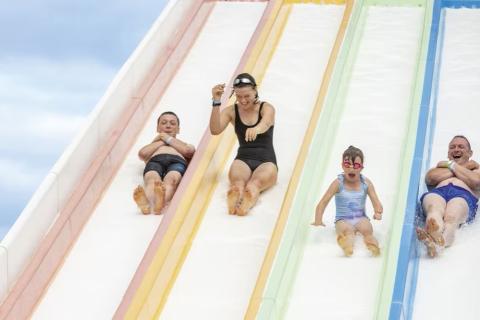 going down the waterslides at Doniford Bay Holiday Park