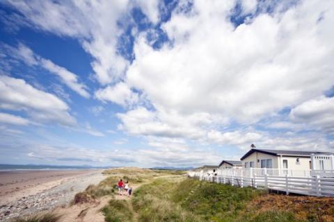 lodges and caravans in Gwynedd by the beach at Barmouth Bay Holiday Park