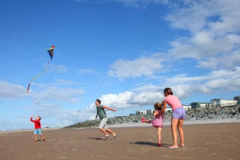 the beach outside of Golden Sands Holiday Park in Rhyl