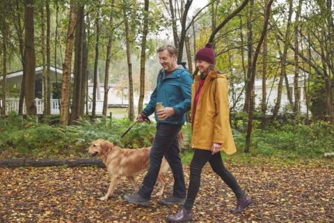 enjoying a walk around the park at Wild Duck Holiday Park