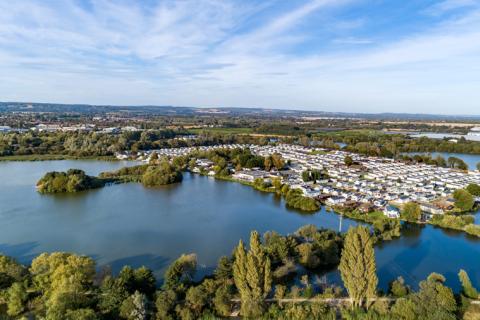 the ten fishing lakes at Chichester Lakeside Holiday Park