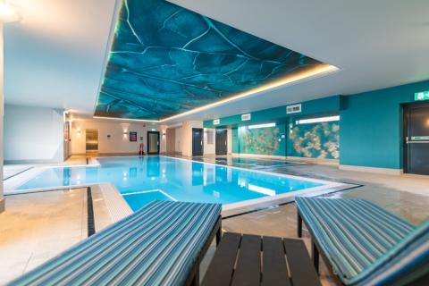 luxury swimming pool at  Rye Harbour Holiday Park