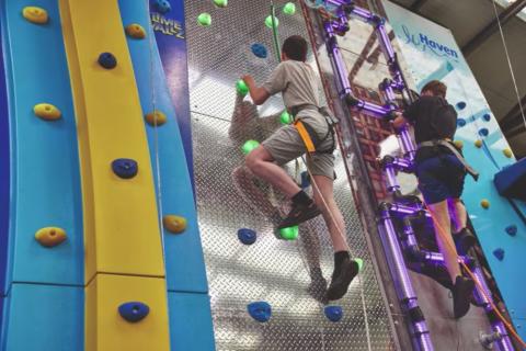 the climbing wall activity at Thornwick Bay Holiday park in Yorkshire