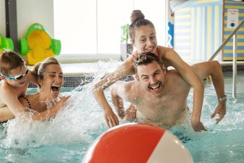 having fun in the pool on holiday in Renfrewshire