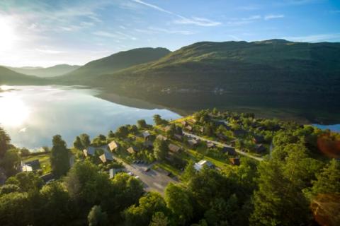 looking over the lodge park at Ardgartan Argyll in Scotland
