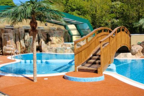 the amazing pool area at Cardigan Bay Holiday Park