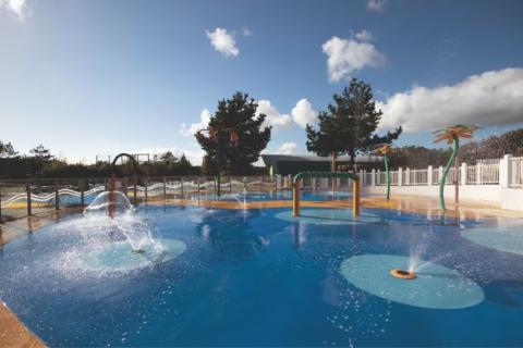 the amazing outdoor splash zone at Greenacres Holiday Park in Gwynedd