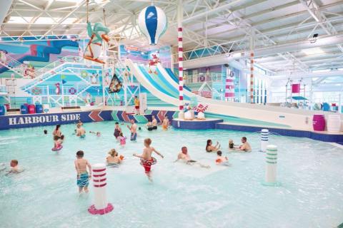 the amazing swimming pool at Hafan-Y-Mor Holiday Park in Gwynedd