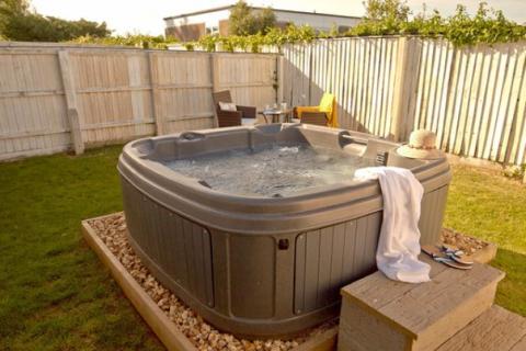 lodges with hot tubs at The Bay Colwell Holiday Park