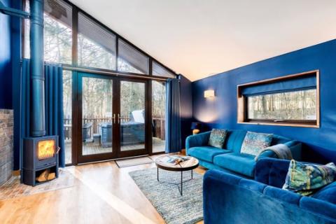 luxury lodge interior at Keldy Forest lodges