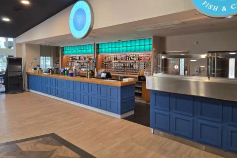 inside the clubhouse at Billing Aquadrome